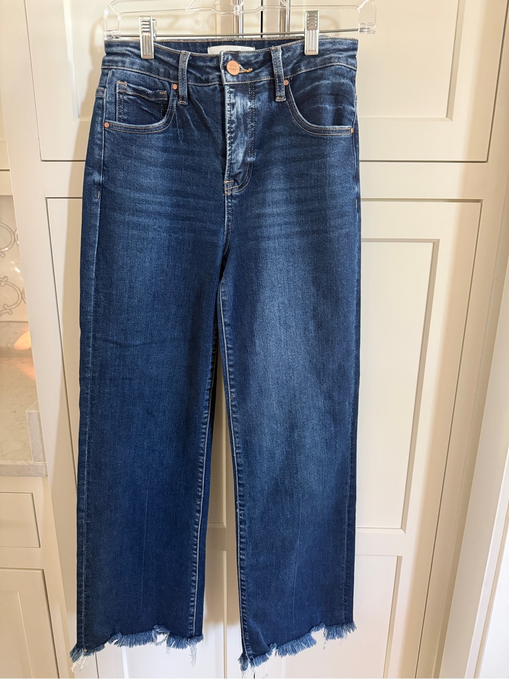 High-Rise Wide-Leg Jeans in Dark Blue - Women